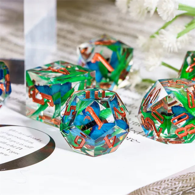 Schmetterling-Bambusblatt handgefertigte Würfel