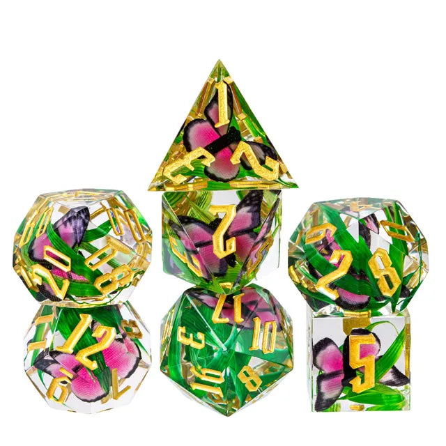 Schmetterling-Bambusblatt handgefertigte Würfel