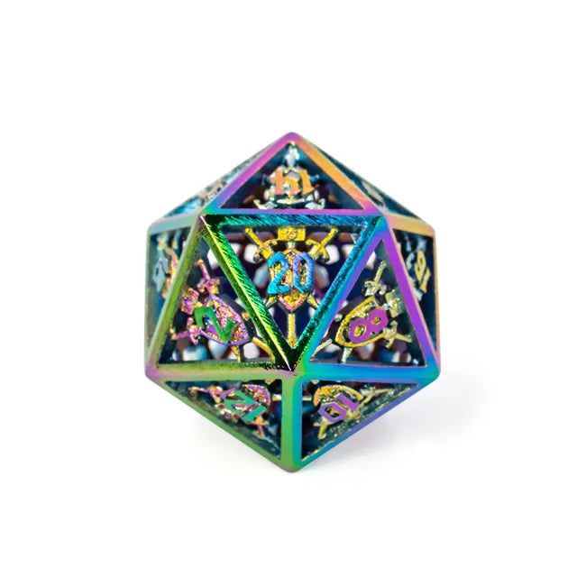 Hollow Shield metal dice set