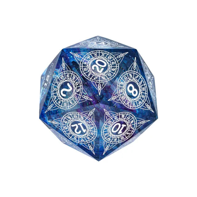Galaxy Twelve Constellations 55mm D20 dice