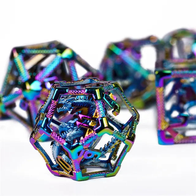 Hollow Metal dice set DRAGON