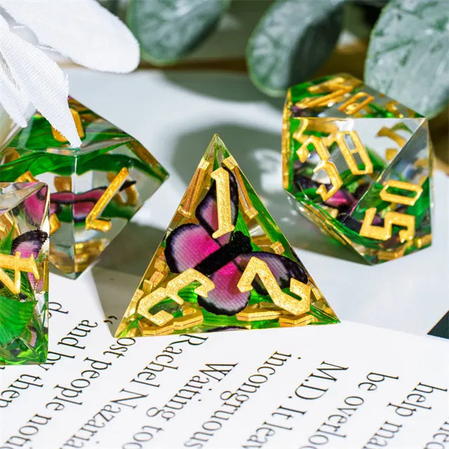 Schmetterling-Bambusblatt handgefertigte Würfel