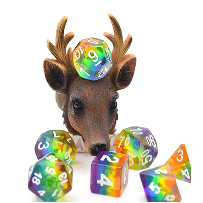 Polydice-Set Regenbogen-Würfel-Set