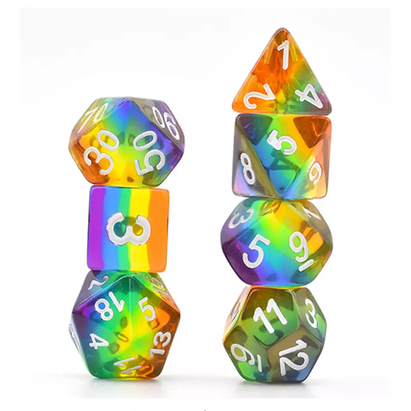 Polydice-Set Regenbogen-Würfel-Set