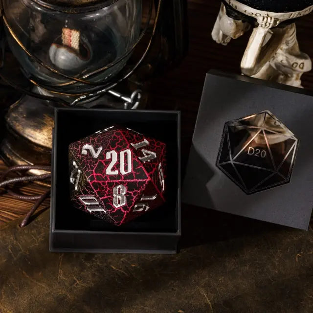 55mm D20 Würfel Rot und Gelb