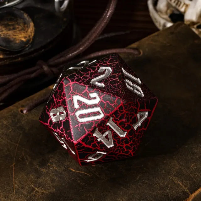 55mm D20 dice Red and yellow