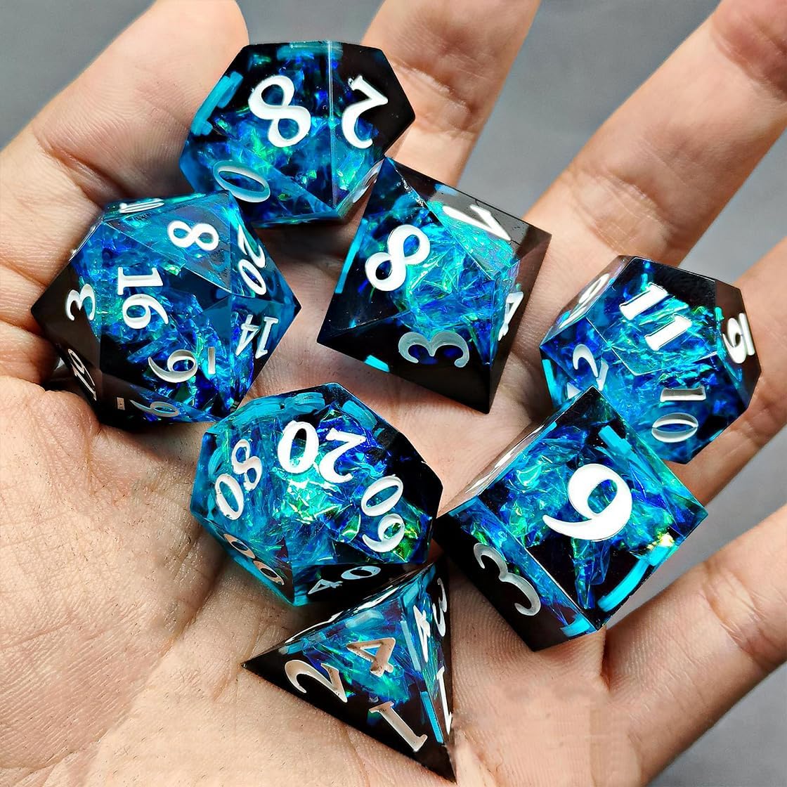 Handmade sharp black blue