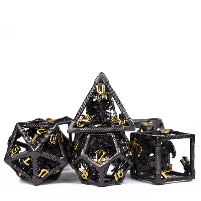 Hollow Metal dice set DRAGON