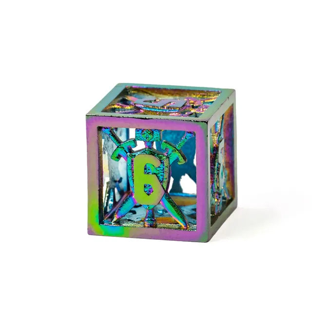 Hollow Shield metal dice set