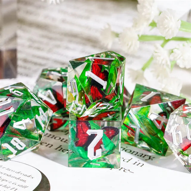 Schmetterling-Bambusblatt handgefertigte Würfel