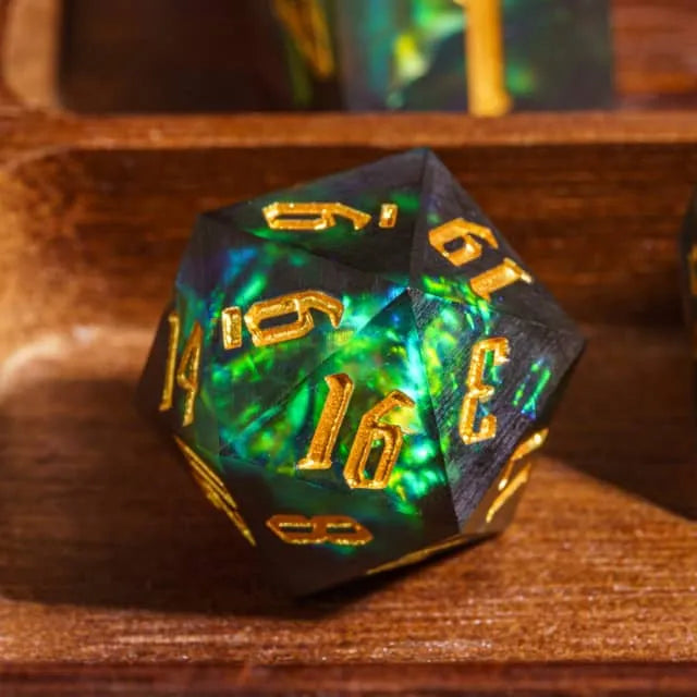 Handmade Frosted Dice Groen