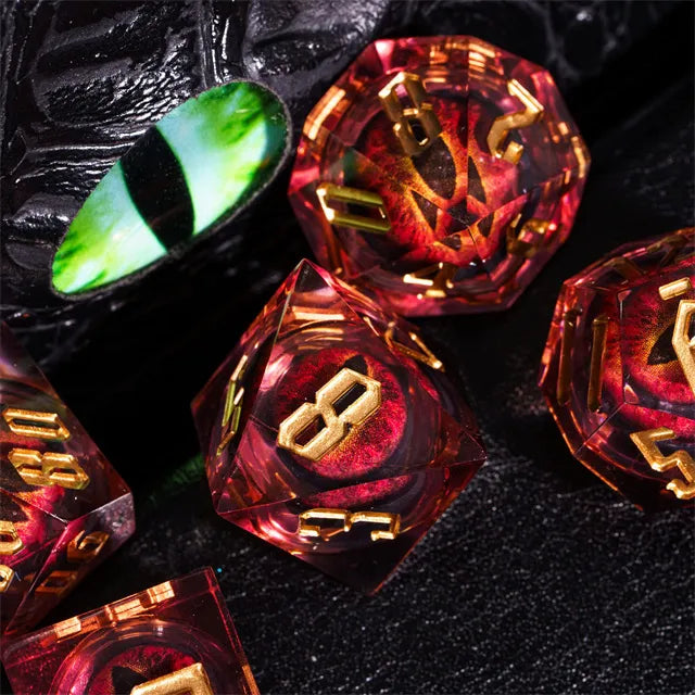 Moving Liquid Core Eye Bal Dice Set