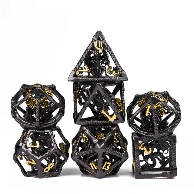 Hollow Metal dice set DRAGON