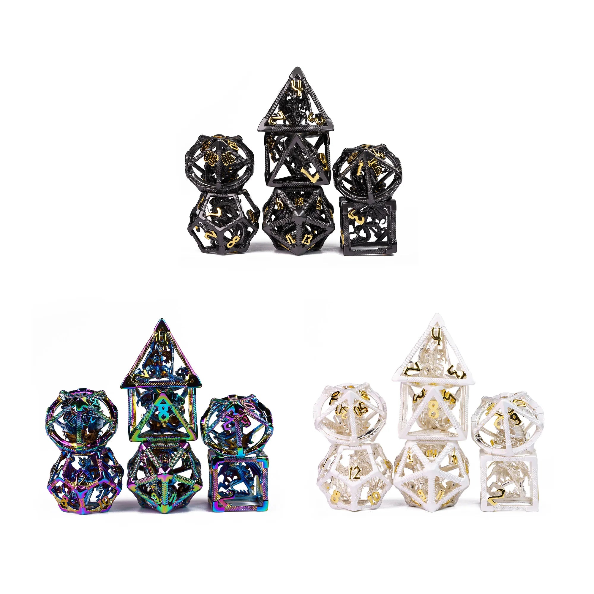 Hohlmetall-Würfelset DRACHE