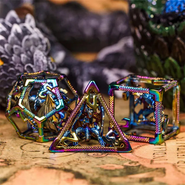 Hollow Metal dice set DRAGON