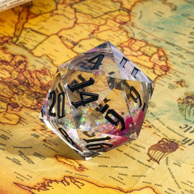 55mm D20 dice liquid core