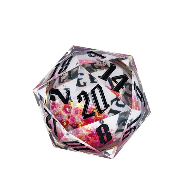 55mm D20 dice liquid core