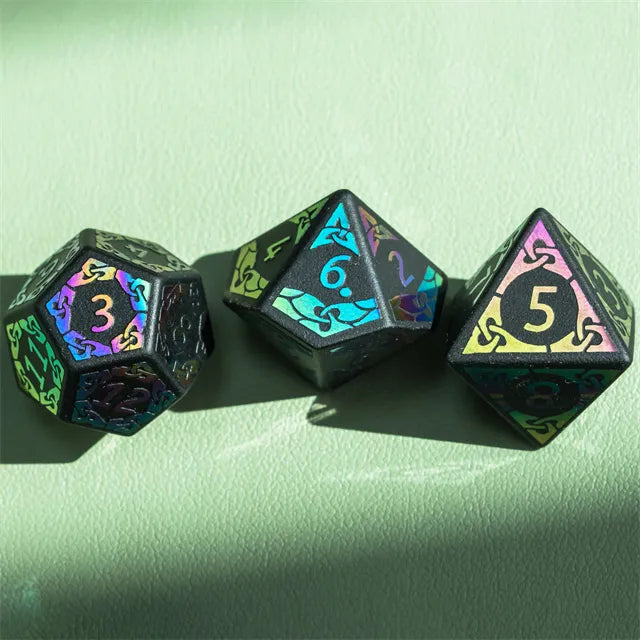 Colorful Obsidian gemstone dice