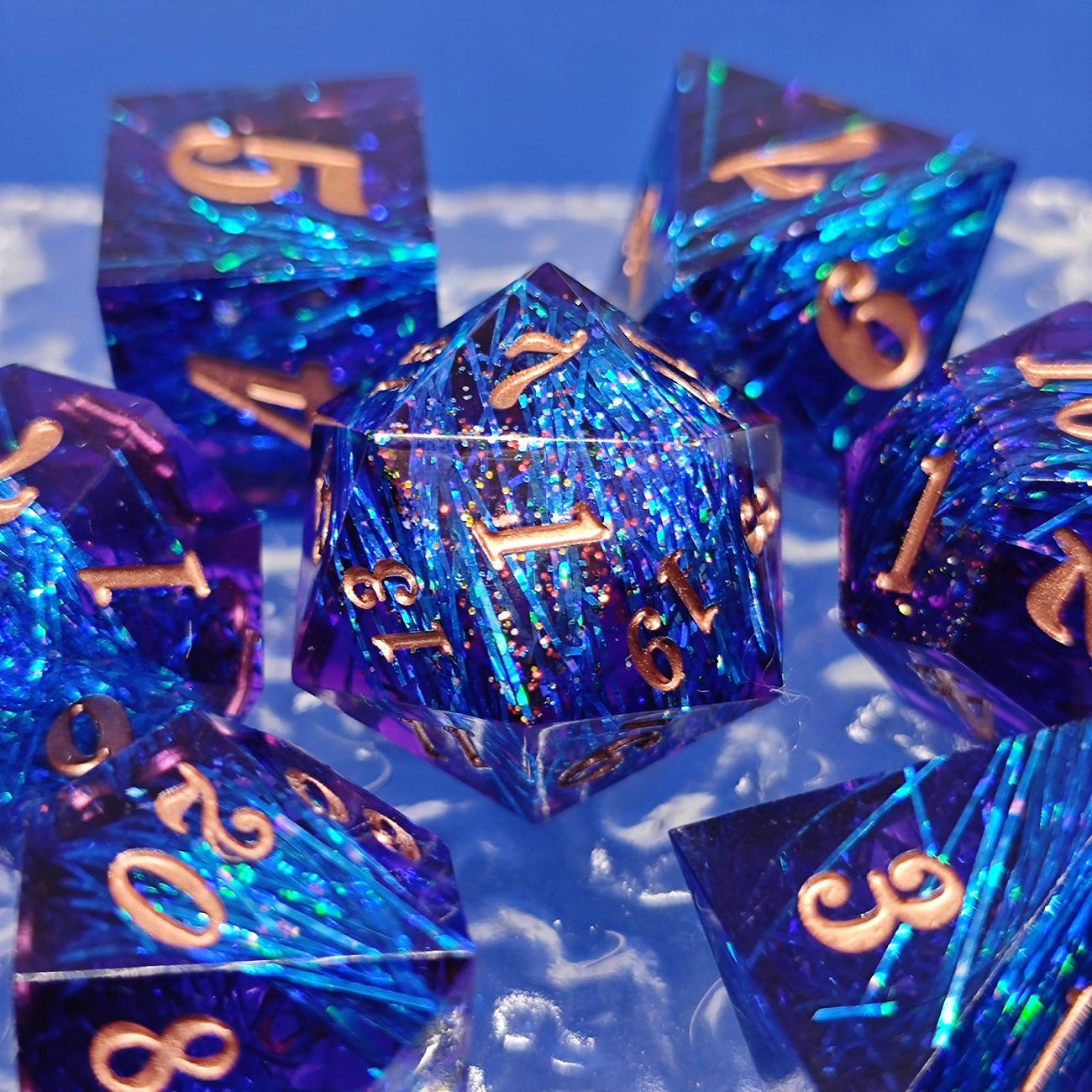 Handmade sharp edge dice ribbon