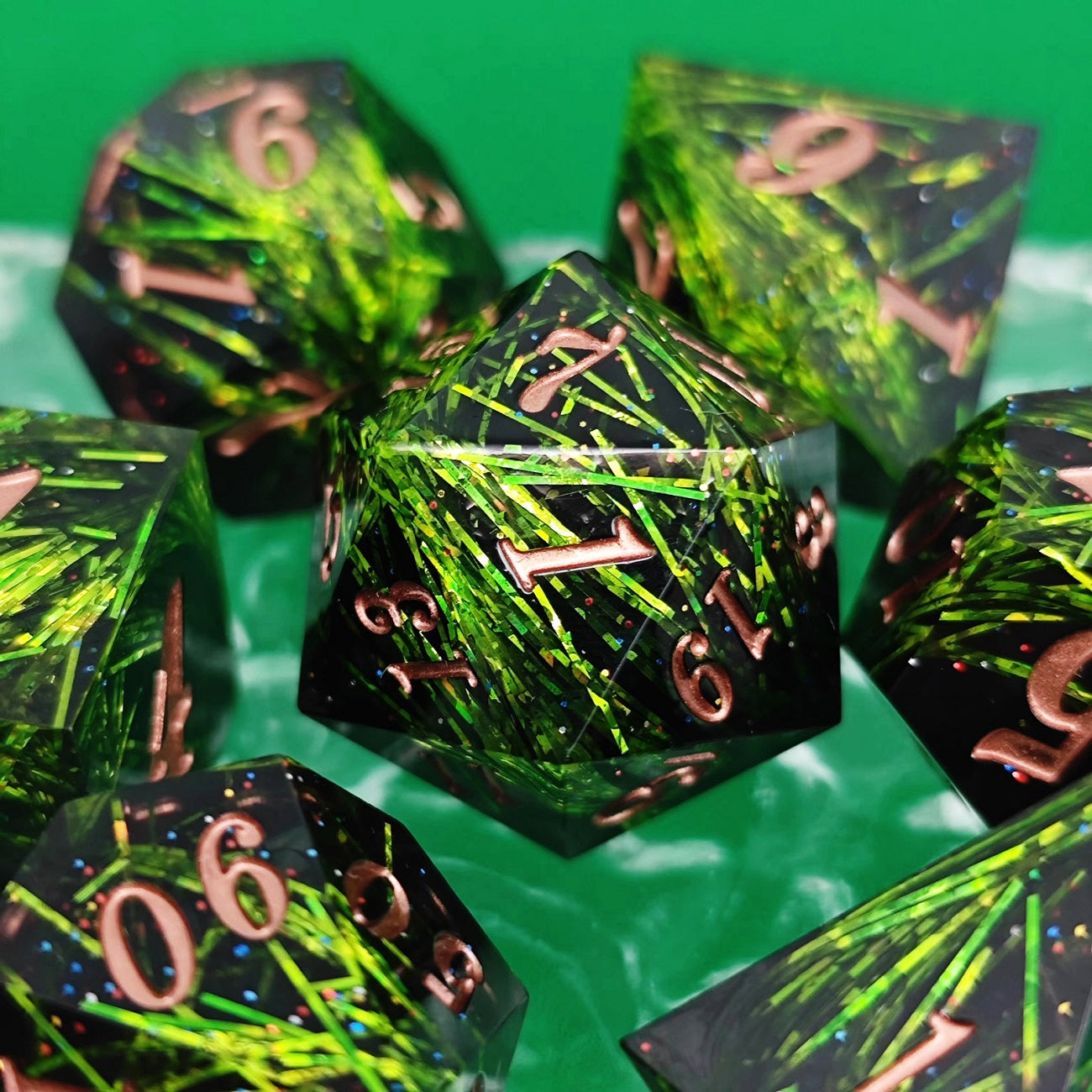 Handmade sharp edge dice ribbon