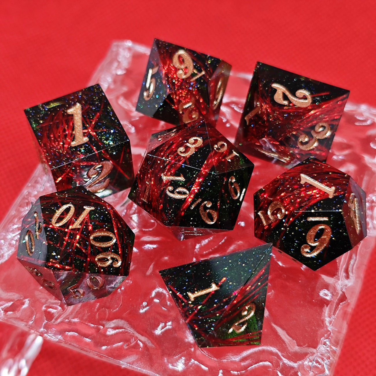 Handmade sharp edge dice ribbon