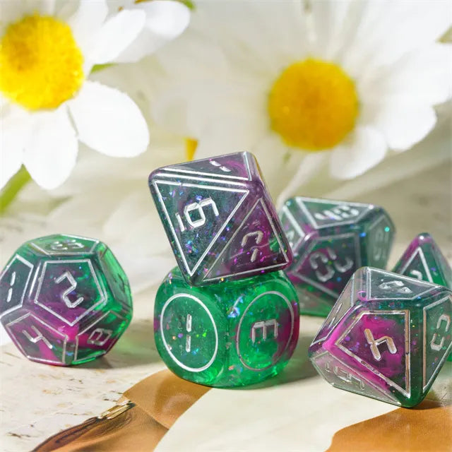Polydice set groen paars
