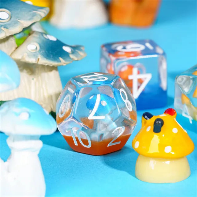 Paddenstoelen dice set kleuren mix