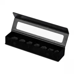 Leren dice box met doorzichtige bovenkant
