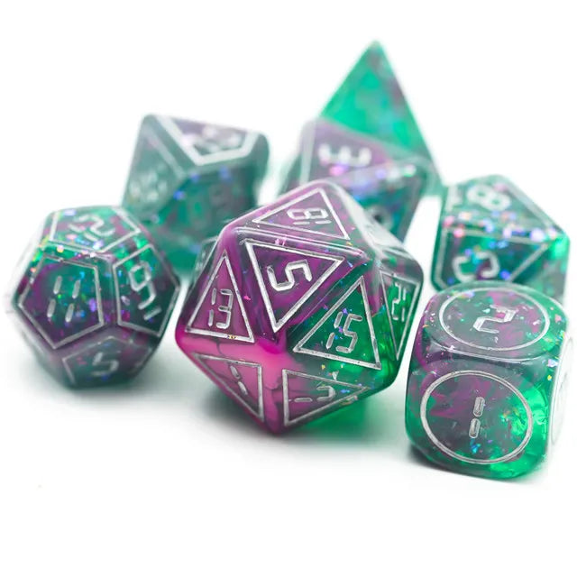 Polydice set groen paars
