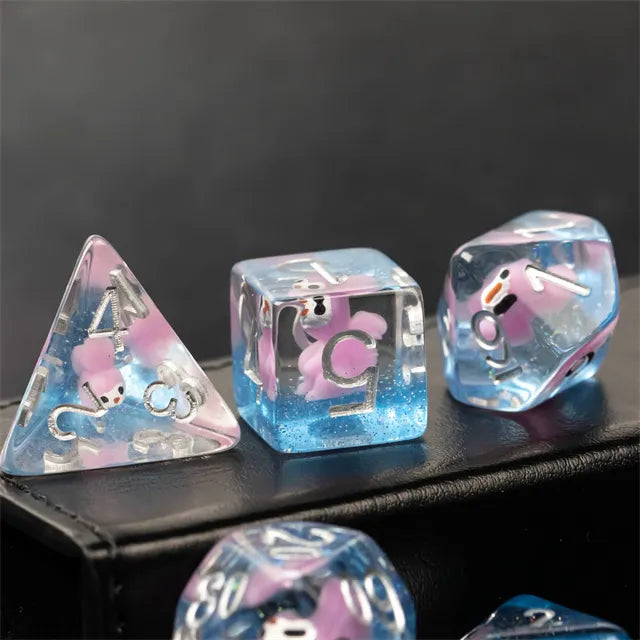 Animal dice set Pink squirrel