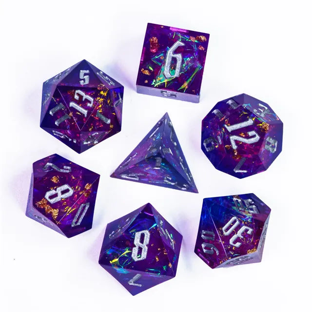 Sharp edge dice Paars Blauw