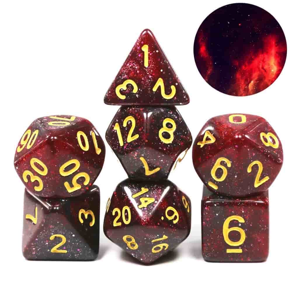 Polydice set Galaxy paars zwart