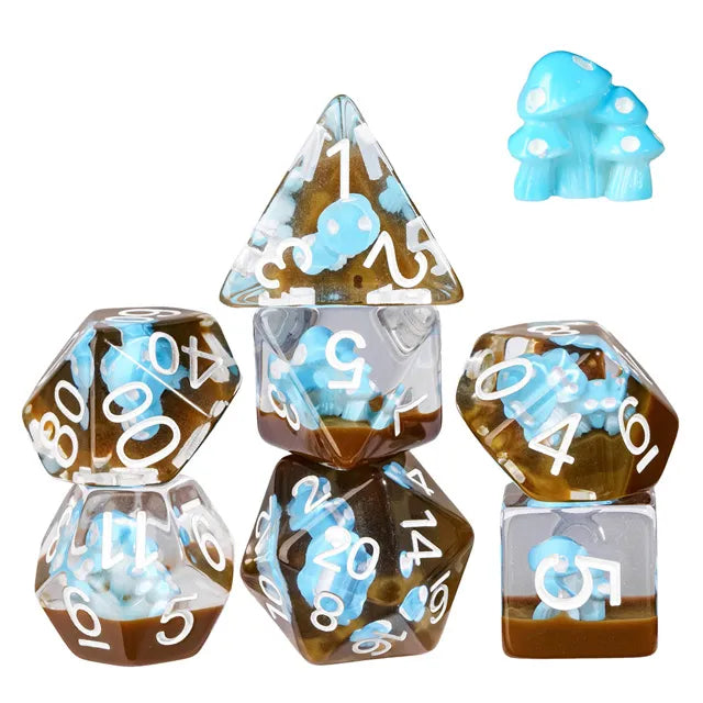 Paddenstoelen dice set Blauw