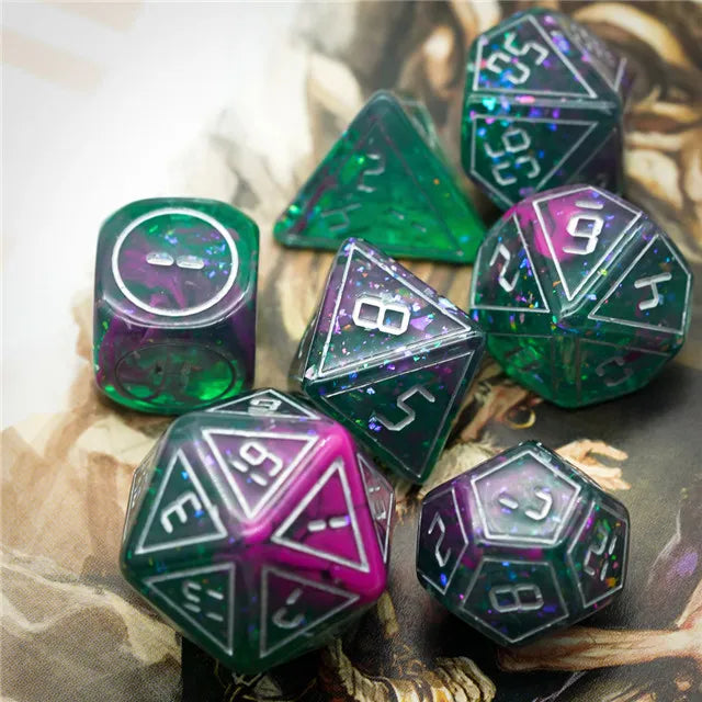 Polydice set groen paars
