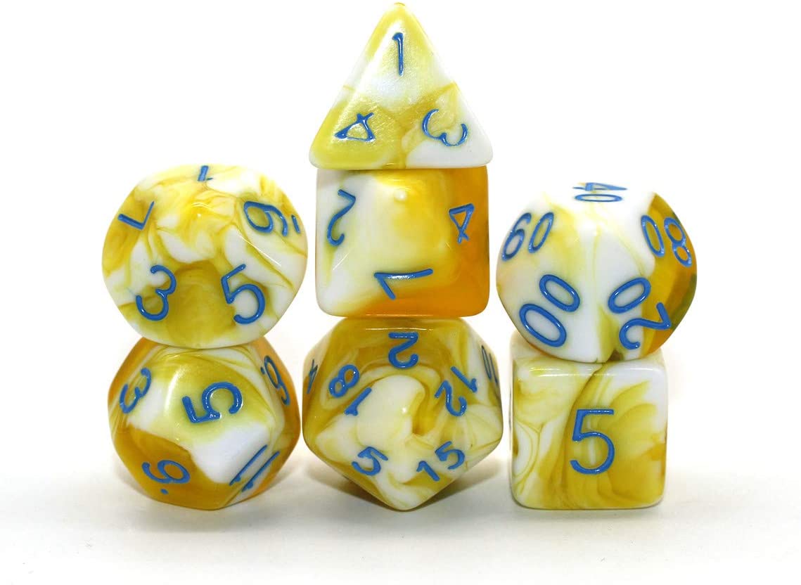 Polydice set Geel
