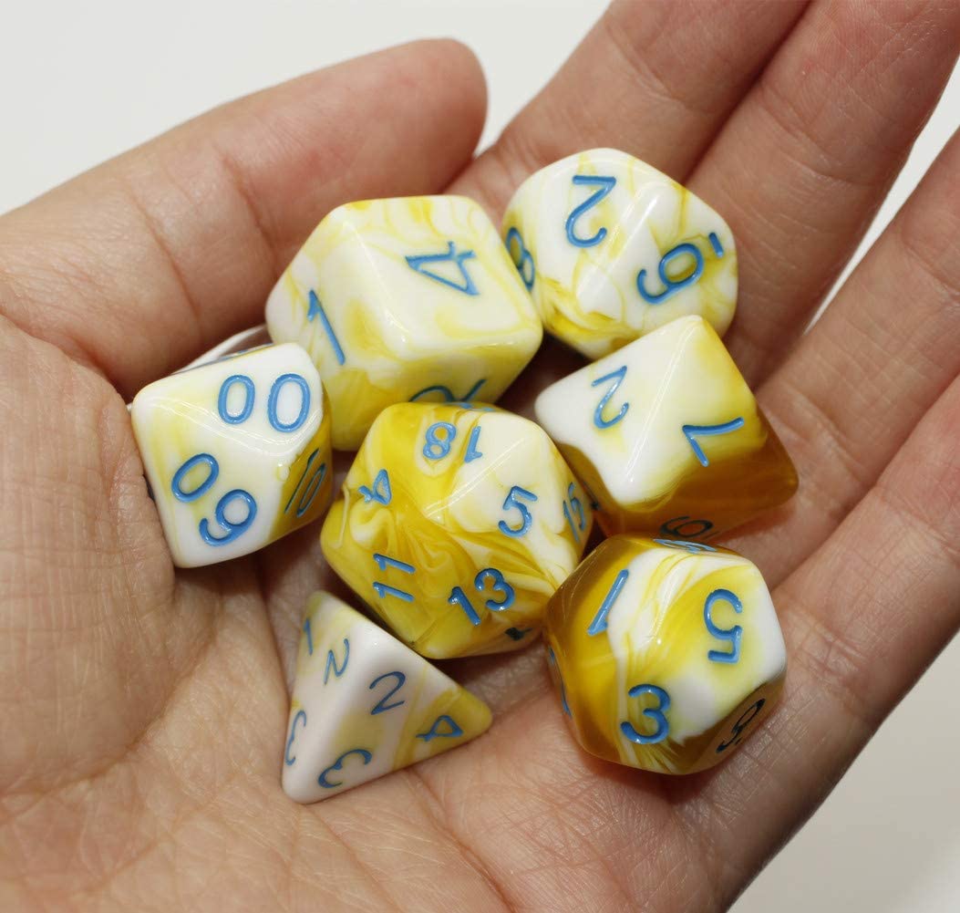 Polydice set Geel