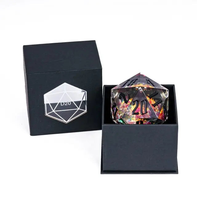 55mm D20 dice liquid core