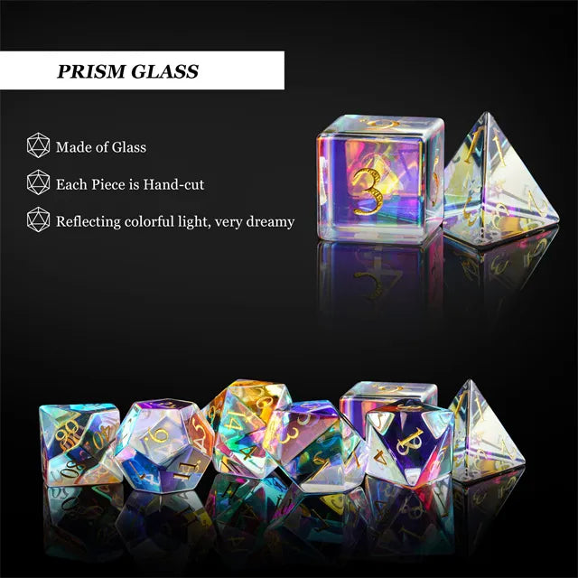 Rainbow Crystal gemstone dice