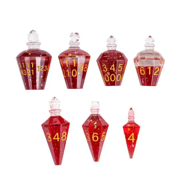 Handgemachte scharfkantige Feder &amp; Goldfolie rote DND Würfel