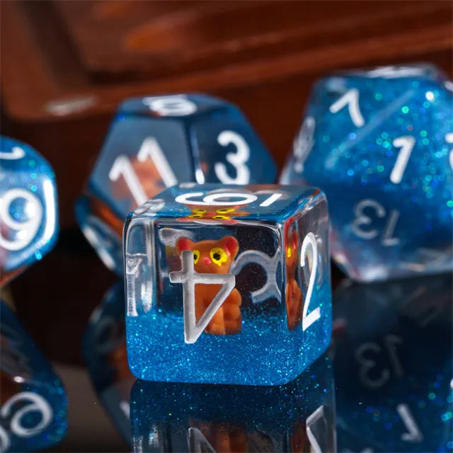 Animal dice set Brown Cat