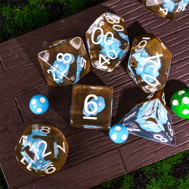 Paddenstoelen dice set Blauw