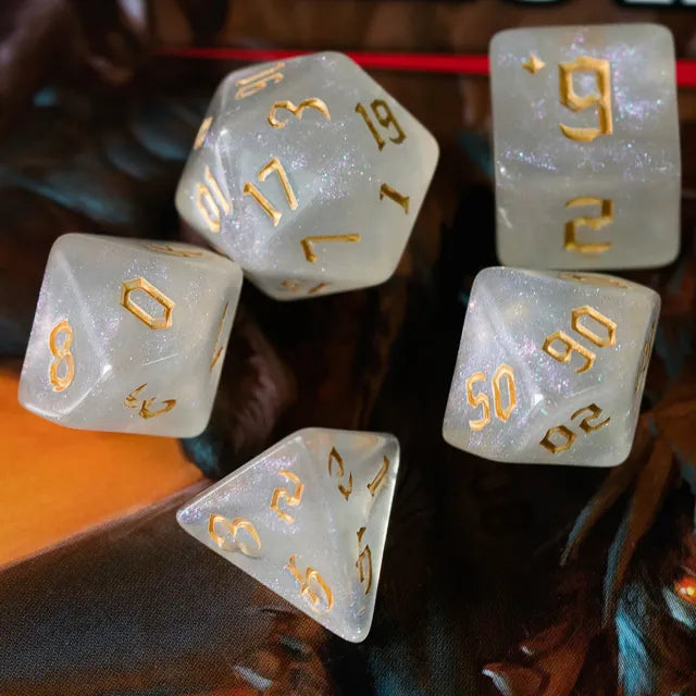 Polydiceset wit met glitter