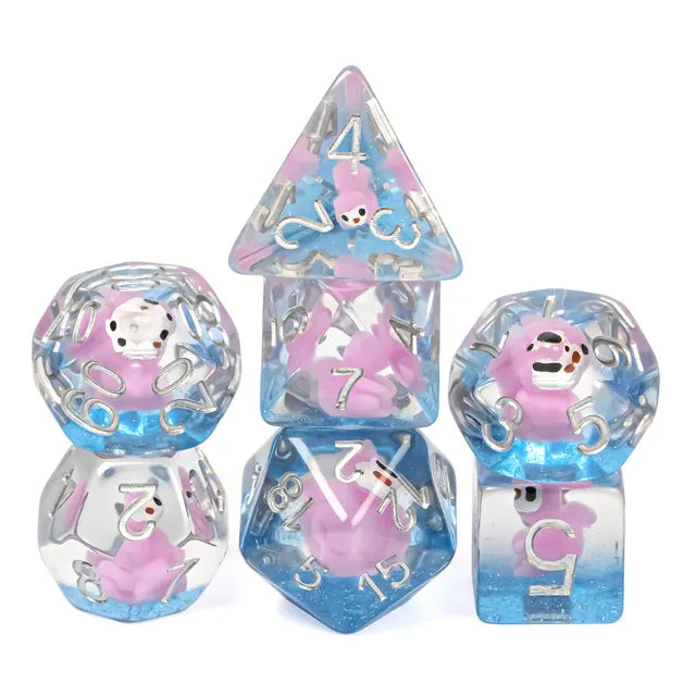Animal dice set Pink squirrel