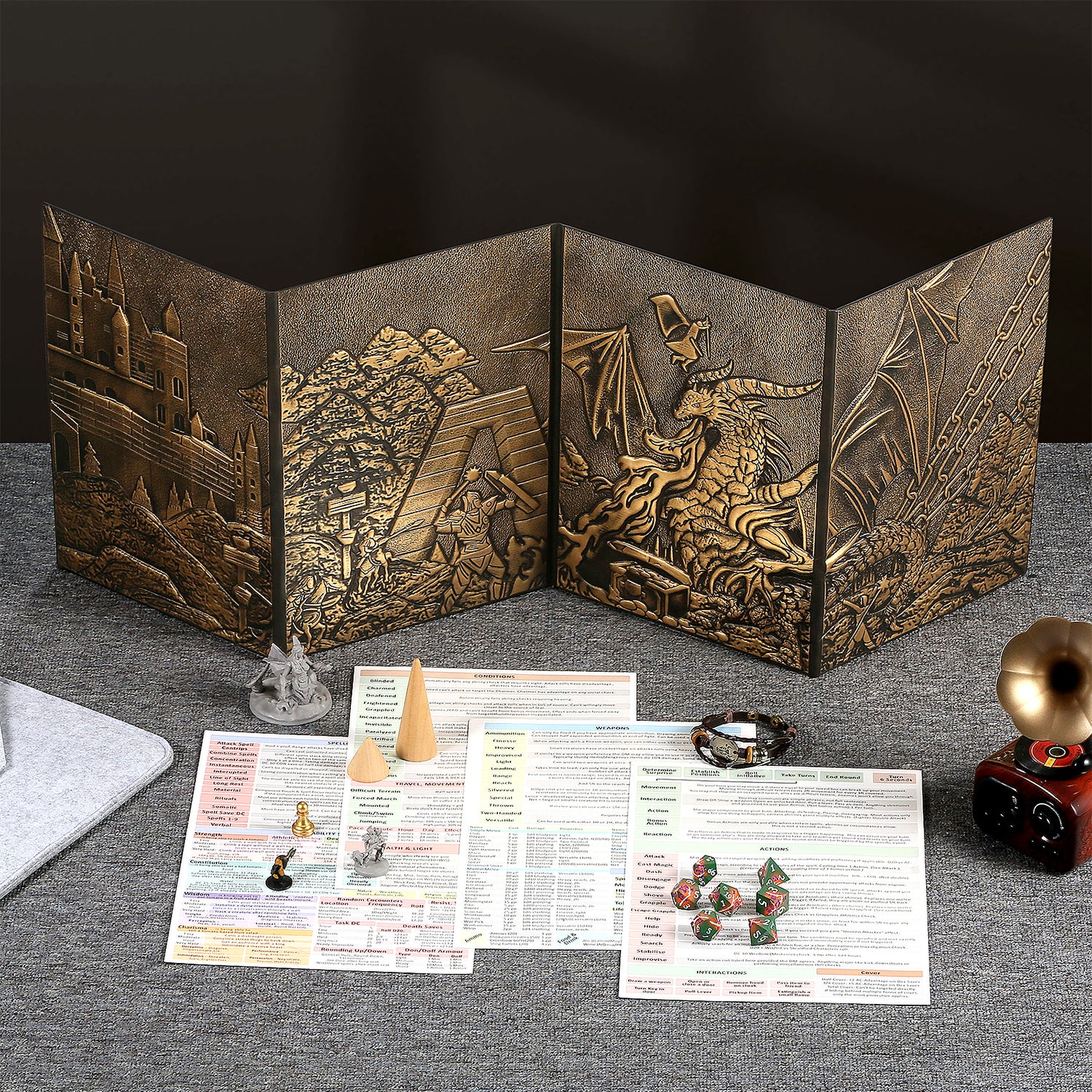 DM-Bildschirm DND 5e Dungeon Master Bildschirm Kunstleder