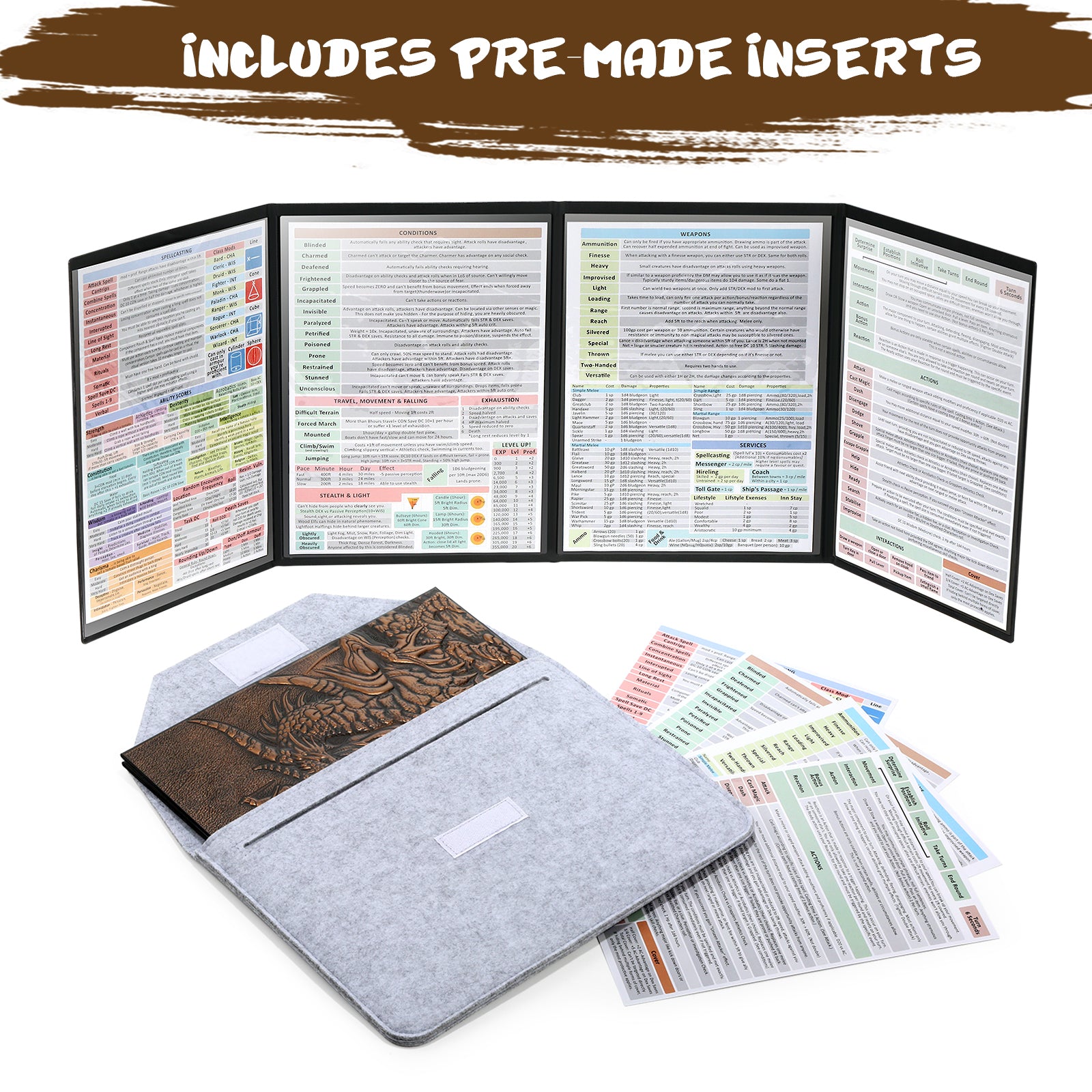 DM-Bildschirm DND 5e Dungeon Master Bildschirm Kunstleder