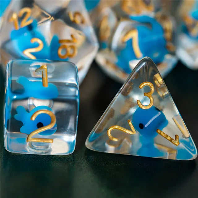 Animal dice set Blue whale