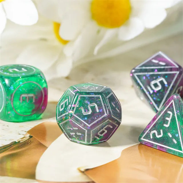 Polydice set groen paars