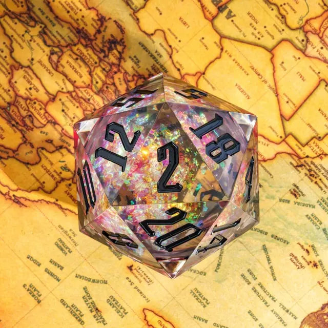 55mm D20 dice liquid core