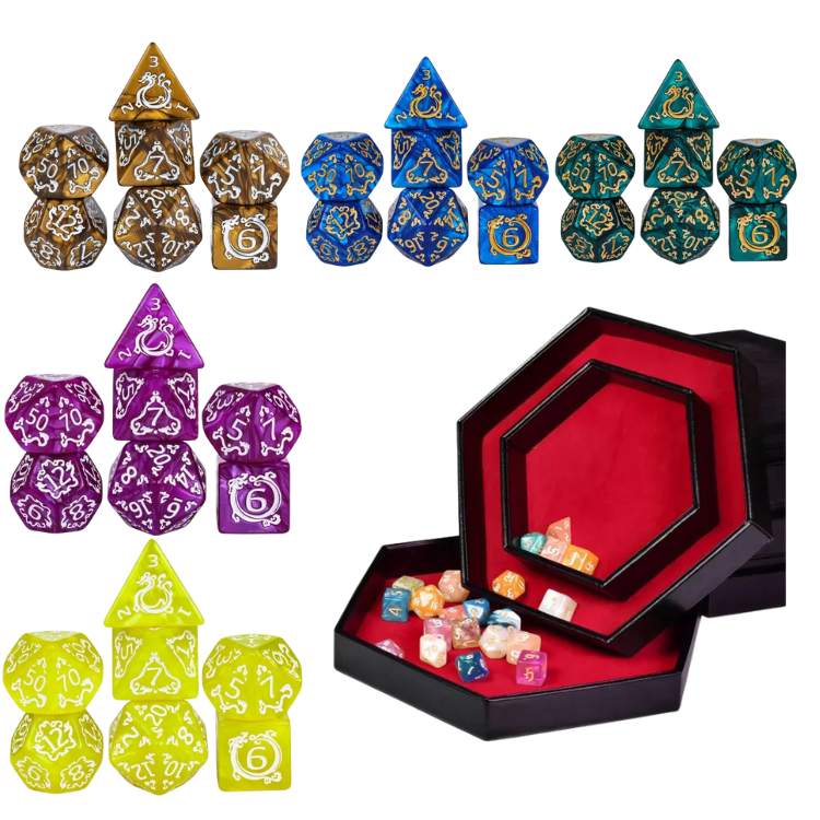 Polydice Set Marmor rot